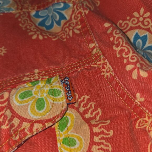Oilily Orange Floral Jean Jacket Woman's Large - Picture 8 of 8